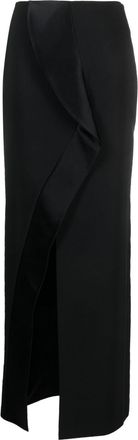 Genny high-waisted draped-detail skirt - women - Polyester/Elastane/Polyester - 40 - Black