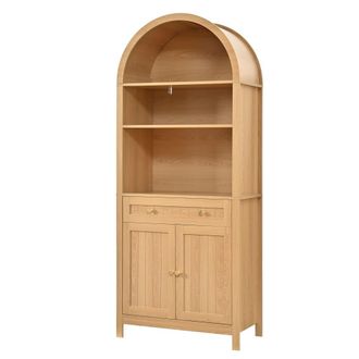 Urban Meuble Vitrina de cocina madera con estantes abiertos y caj&oacute;n