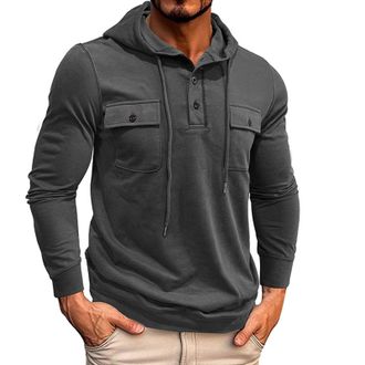 Generic Mens Clothes Oodie MenS Jumpers Mens 2024 Trendy Mens Autumn Long Sleeve Hoodie Hooded Sweatshirt Top Outdoor Sweatshirt Mens Hoodie Oddie (Dark Gray,