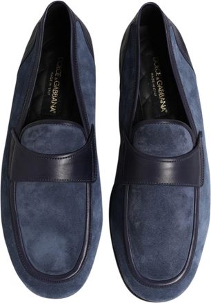 Dolce & Gabbana Mens Ariosto Loafer Blue Calfskin Leather