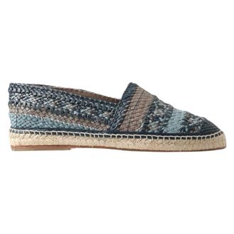 Dolce & Gabbana Schoenen, Heren, Veelkleurig, 42 EU, Leer, Luxe geweven leren espadrilles blauw