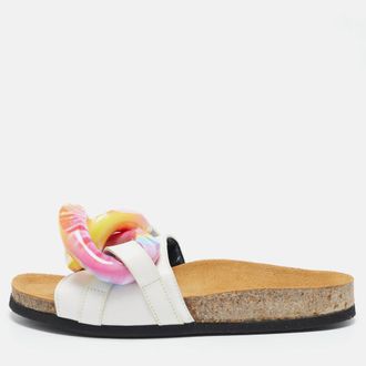 J.W.Anderson J. w.anderson White Leather Chain Flat Slides