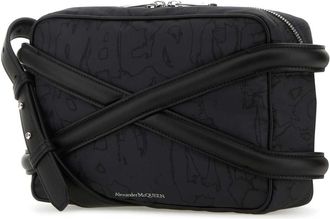 Alexander McQueen Mens Case Crossbody Bag Black Nylon Leather