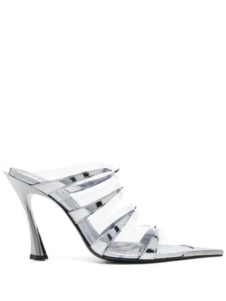 MUGLER Chrome leren sandalen - Zilver