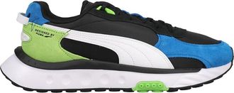 Puma Mens Wild Rider Rollin Lace Up Sneakers Shoes Casual - Blue, Green, Blue, 9.5 UK