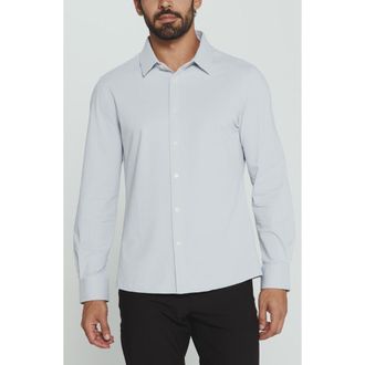 7 Diamonds Ferris Seersucker Button-Up Shirt in Platinum at Nordstrom, Size Xx-Large