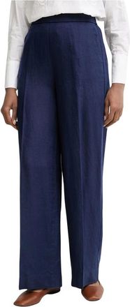 Benetton Palazzo Broek - Dames - Broeken - Blauw - Maat: XS Linnen
