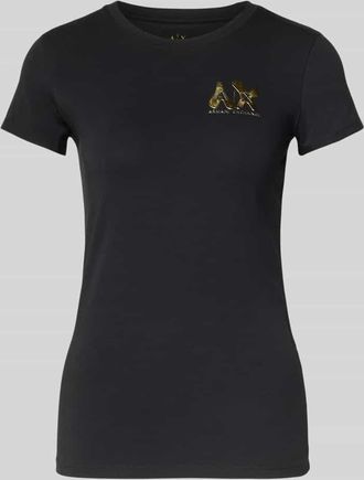 A|X Armani Exchange T-Shirt mit Logo und Rundhalsausschnitt in Black, Größe XS