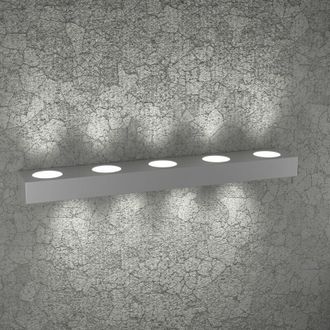 Top-Light Applique moderna top light beaside 1190 a9 gx53 led metallo biemissione lampada parete, finitura metallo grigio