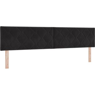 vidaXL Cabecero Montaje En La Pared Geom&eacute;trico Negro 200 Cm Terciopelo Vidaxl