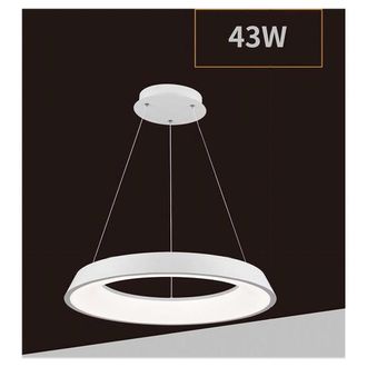 Trade Shop Trade Shop Traesio - Lampadario Led 43w Tre Colorazioni Luce Lampada Da Soffitto Ultra Moderno A71-3c - Bianco