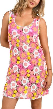 Citrus Happy Cover-Up Crochet Dress in Pink at Nordstrom, Size X-Small
