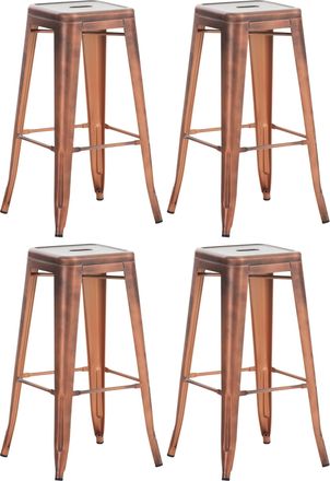 Clp Juego De 4 Taburetes De Bar Joshua Cobre