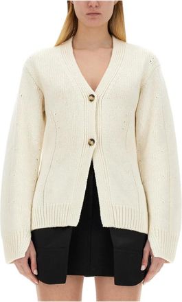 Helmut Lang Cardigans - Dames - Vesten - Beige - M - Wol - Truien & Vesten
