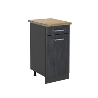 Vicco Mueble Bajo De Cocina R-line, Hormig&oacute;n Negro, 40 Cm Et Roble