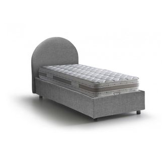 Dmora Dmora - Cama Individual Dcolpan, Cama Contenedor Con Revestimiento De Tela, 100% Made In Italy, Apertura Frontal, Con Colch&oacute;n 80x190 Cm Incluido, Gris