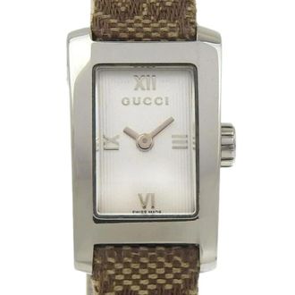 Gucci Pre-owned Stainless Steel Watch 8600L - Dames - Vintage Horloges - Grijs - ONE Size - Vintage
