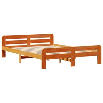 Berkfield Home Durable Bed Frame without Mattress Wax Brown 160x200 cm Solid Woo