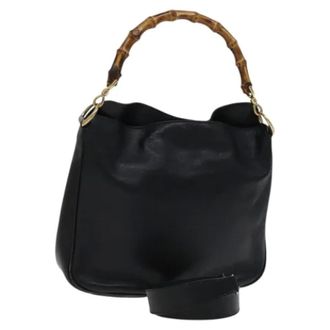 Gucci Tweedehands leren handtassen - Dames - Pre-owned - Zwart - Maat: ONE Size Leer