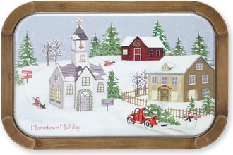 Melrose International Holiday Village Wall Art 23.75L - White, Red