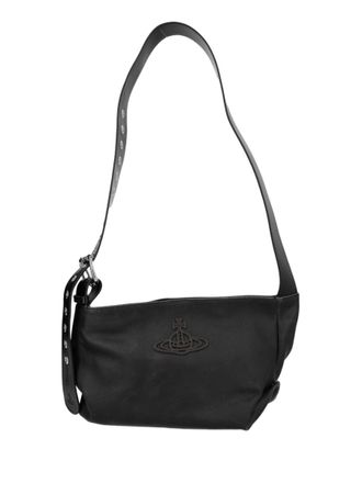 Vivienne Westwood Black Cow Leather Rectangular Crossbody Bag