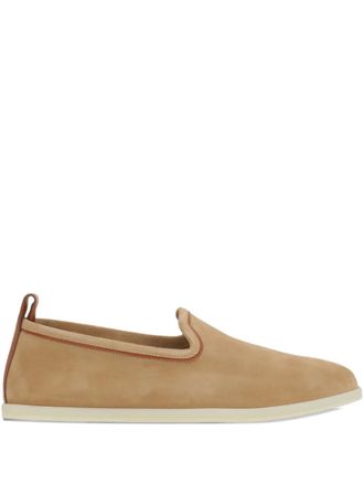 Loro Piana Venice Walk contrast-stitching suede loafers - men - Rubber/Calf Leather/Calf Suede - 42.5 - Brown
