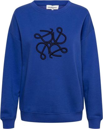 &Co Woman Hoodies & sweatvesten, Dames, Blauw, XL, Katoen, Selina Embro IB-Iris