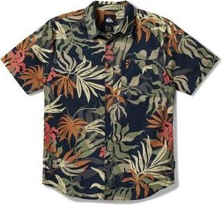 Quiksilver Blueweed Classic Short Sleeve Button-Up Shirt in Black at Nordstrom Rack, Size Xx-Large
