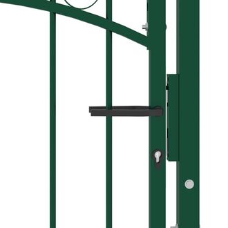 Berkfield Home Sturdy Fence Gate with Spikes Steel 100x100 cm Green