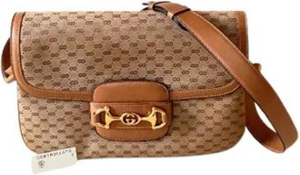 Gucci Pre-owned Horsebit Model 1955 - Dames - Vintage Schoudertas - Bruin - ONE Size - Leer - Vintage