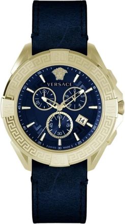 Versace Chrono Sporty Chronograaf - Heren - Horloges - Geel - ONE Size - Leer - Accessoires