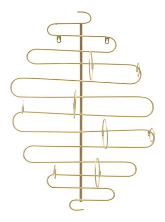 Mauro Ferretti Portabotellas de pared de metal dorado 53x13x72 cm