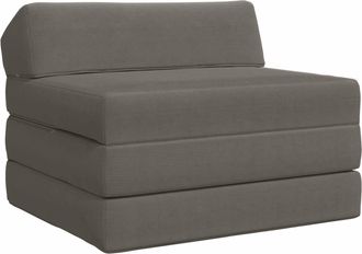vidaXL Sof&aacute; Cama Plegable Gris Claro 200 X 70 X 10 Cm Tela De Pana Vidaxl