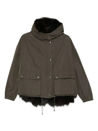 Martylò fur-trimmed hooded jacket - women - Fabric - 42 - Green