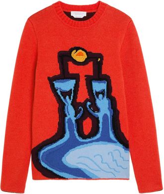 Gabriela Hearst Avichai Intarsia Cashmere Jumper - Red - S (UK8-10 / S)