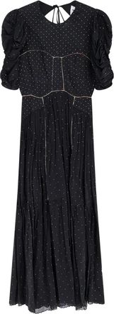 Isabel Marant Maxi Dresses, female, Black, Size: XS Draped Puff-Sleeve Maxi Dress