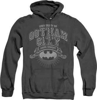 Gildan Batman University Of Gotham Adult Heather Hoodie / Hooded Sweatshirt
