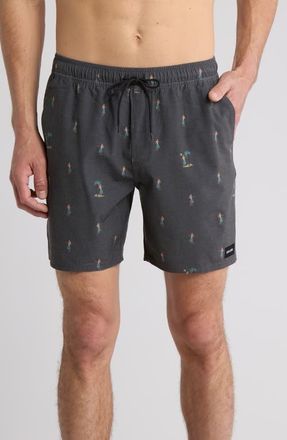 Rip Curl Volley Luau Swim Shorts in Black at Nordstrom, Size Xx-Large