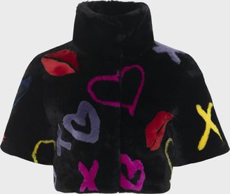 Gorski Reversible Lamb Shearling Short-Sleeve Bolero Jacket