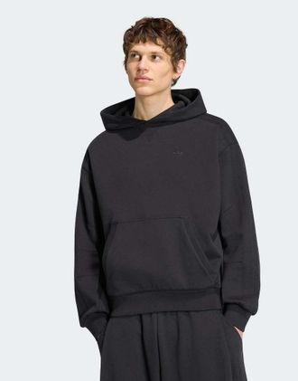 adidas Originals Essentials - Felpa con cappuccio nera premium-Nero