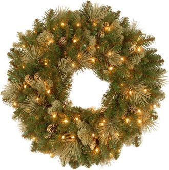 National Tree Company 24In Carolina Pine Wreath With 50 Battery Operated Led Lights