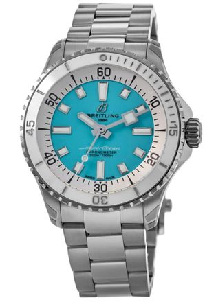Breitling Superocean Automatic 36 Turquoise Dial Steel Womens Watch A17377211C1A1