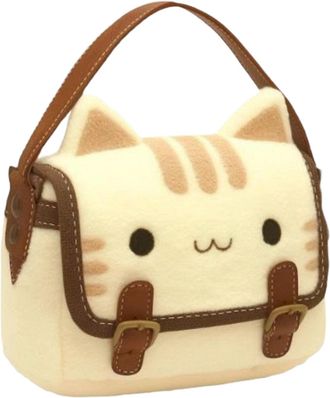 Generic Cute Cat Messenger Bag Plush Cat Cute Shopping Bag Messenger Bag Versatile Plush Animal Messenger Purse Women Girl Bag for Short Travel, Commuting, b,