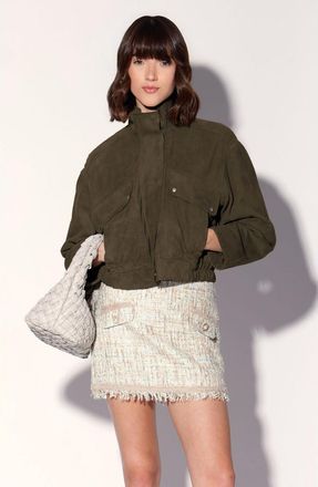Walter Baker Rihanna Leather Jacket in Army Suede at Nordstrom, Size X-Small