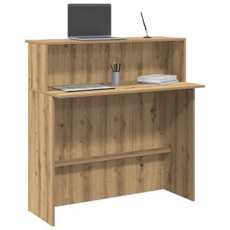 Berkfield Home Reception Desk Artisan Oak 100x50x103.5 cm Engineered Wood in Brown