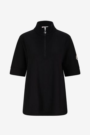 Moncler Polohemd aus Baumwollpiqu&eacute; mit Stehkragen und Zip
