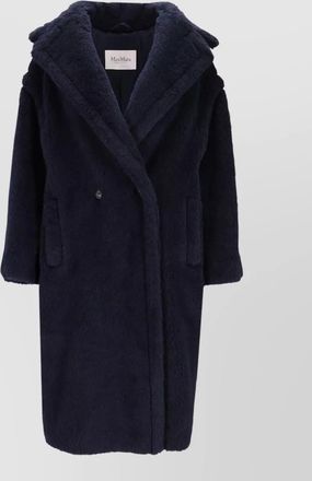 Max Mara long double breasted coat textured alpaca