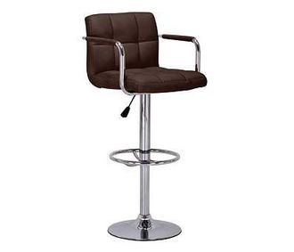 Netfurniture Prime Adjustable Bar Stool Brown Arm Rests
