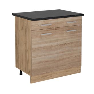 Vicco Mueble Bajo De Cocina R-line, Sonoma, 80 Cm, Et Antracita