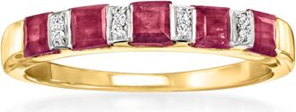 Ross-Simons Ruby Ring With Diamond Accents in 18kt Gold Over Sterling